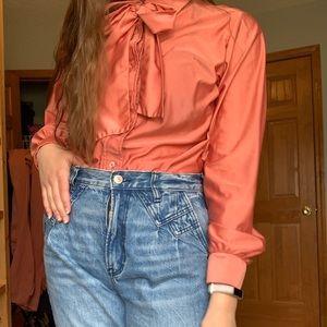 Women’s Silky pink vintage blouse